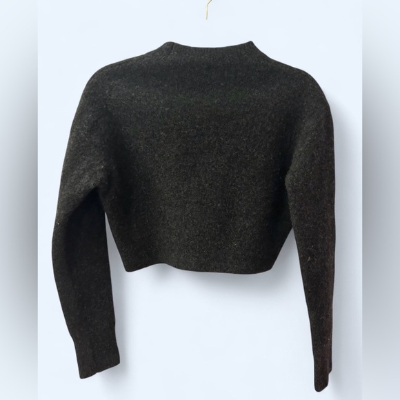 AllSaints Cropped Gray Wool Knit Sweater | Size Medium - Picture 4 of 8